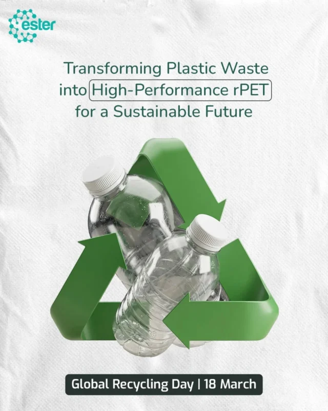 What if each recycled bottle could contribute to a greener planet? 

This Global Recycling Day, Ester celebrates the everyday actions towards a sustainable future. By turning plastic waste into high-performance rPET, we’re not just managing waste - we’re driving the shift towards a circular economy.

At Ester, we’re committed to improving how we collect, sort, and recycle, making sustainability a part of our daily routine. From recycled PET to eco-friendly packaging, every step brings us closer to a more sustainable future.

Read more about our solutions. Link in bio.

#GlobalRecyclingDay #Recycling #Sustainability #CircularEconomy #rPET