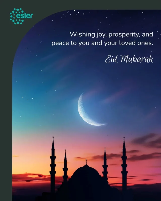 As we mark the end of the holy month of Ramzan, we extend our warmest wishes to everyone celebrating Eid. 

May this festival inspire reflection, compassion, togetherness, and bring peace and prosperity to homes and communities everywhere.

Eid Mubarak to you and your loved ones.

#EidMubarak #RamzanEid #FestiveWishes #Togetherness #EsterIndustries