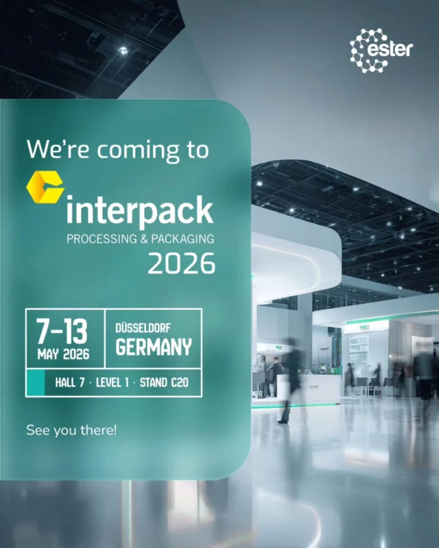 We're excited to announce that we will be exhibiting at Interpack 2026 - one of the world's most prestigious platforms for the packaging and processing industry.

Visit us to explore our latest offerings, connect with our team, and discover how Ester can add value to your business.

📅 7–13 May 2026
📍 Hall 7 | Level 1 | Stand C20
🌍 Düsseldorf, Germany

We look forward to seeing you there.

#Interpack2026 #Packaging #Ester #GlobalTrade
