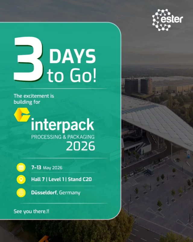 Only 3 days to go! Get ready to witness our top-of-the-line packaging innovations at Interpack 2026. 

Whether you're interested in metallized films, holographic solutions, or sustainable packaging, we have something for you. 

Visit us at Hall 7 | Level 1 | Stand C20!

#Interpack2026 #Countdown #PackagingInnovation #EsterIndustries
