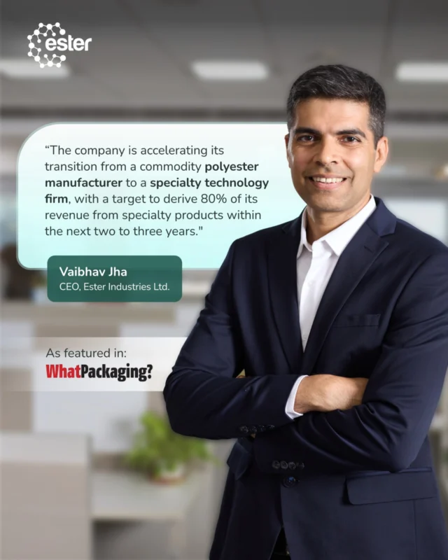 In a recent feature with WhatPackaging during Interpack 2026, our CEO, Mr. Vaibhav Jha, highlighted how Ester Industries is helping shape the future of circular polyester recycling in India.

Mr.Vaibhav Jha, spoke about ELITe - our joint venture with Canada's Loop Industries, signing an INR 1,600-crore MoU with the Government of Gujarat to build India's first commercial-scale chemical polyester recycling plant in Bharuch.

What makes this different? Unlike mechanical recycling, Loop's technology breaks down waste into virgin-like monomers making true textile-to-textile, bottle-to-bottle, and laminate-to-laminate recycling a reality for the first time in India.

This is a big part of why we're transitioning from a commodity polyester manufacturer to a specialty technology firm, with a goal of deriving 80% of our revenue from specialty products in the next two to three years.

Read the full article on WhatPackaging. Link in bio. 

#EsterIndustries #ELITe #LoopIndustries #ChemicalRecycling #Interpack2026