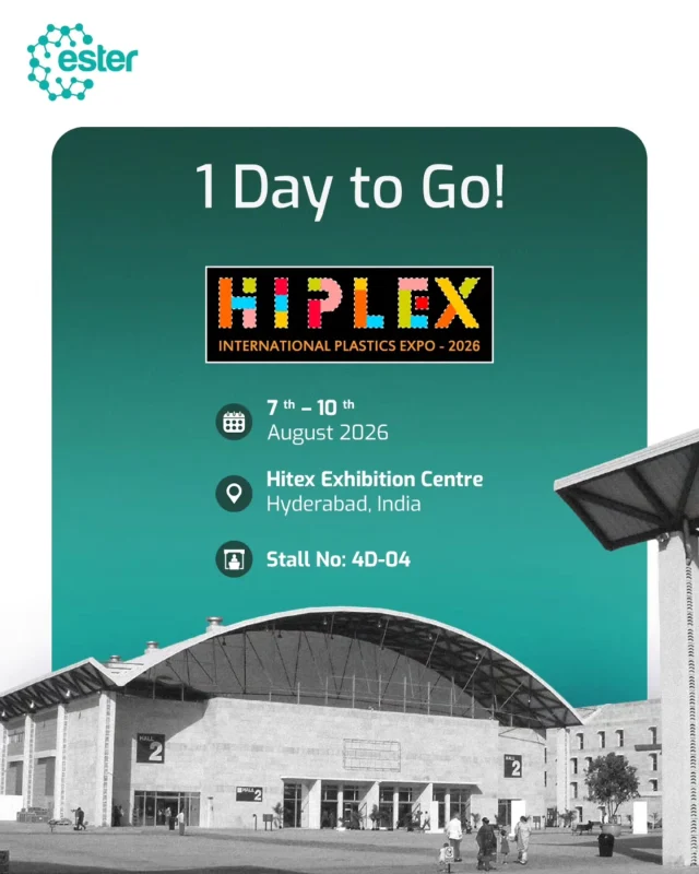 Just 1 day to go!

The wait is almost over. Tomorrow, we'll be at HIPLEX 2026, showcasing Ester's innovative Polyester Film and rPET solutions designed to support more sustainable, high-performance packaging.

Visit us to explore material innovations, discuss evolving industry needs, and discover opportunities to collaborate.

See you tomorrow at HIPLEX 2026!

#HIPLEX2026 #PolyesterFilms #rPET #SustainablePackaging #PackagingInnovation