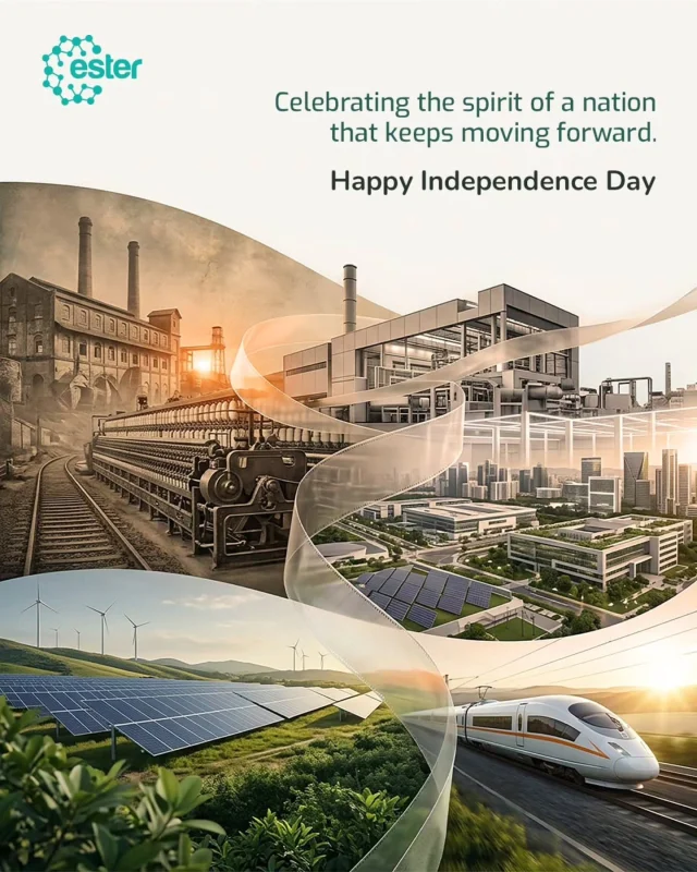 This Independence Day, we celebrate India's journey of building, innovating and moving forward. 🇮🇳

From manufacturing and infrastructure to technology and sustainable development, India's progress has been shaped by the ambition to build a stronger future.

At Ester Industries, we are proud to be part of this journey. For over four decades, our teams have been developing specialty polymers, polyester films and sustainable material solutions for industries in India and around the world.

As India continues to move forward, we look forward to contributing to what comes next.

Happy Independence Day!

#IndependenceDay #EsterIndustries #Manufacturing #Innovation #Sustainability