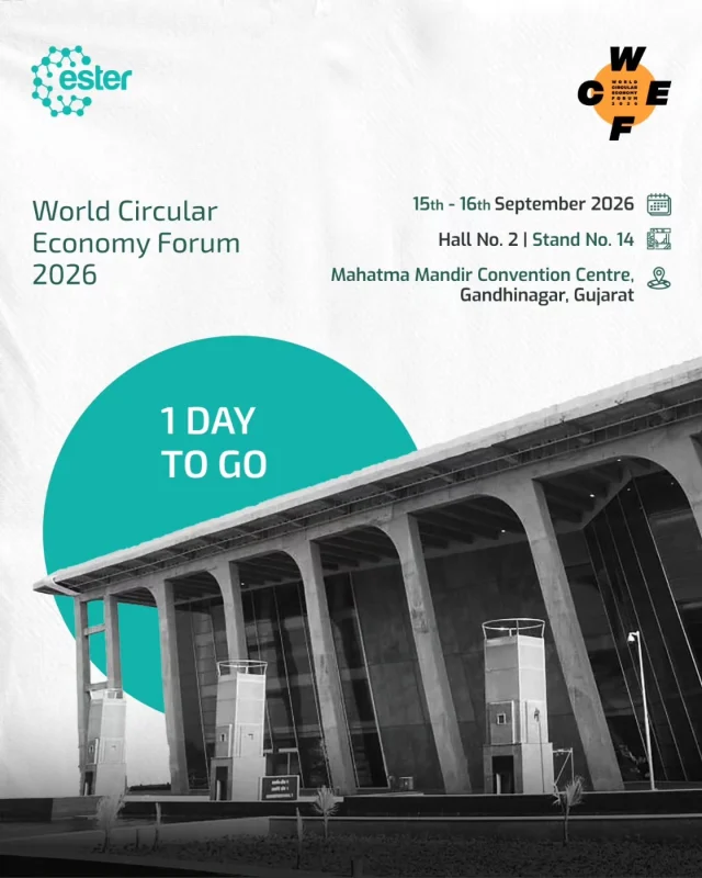 One day to go!

Tomorrow, the circular economy conversation comes to Gandhinagar as the World Circular Economy Forum (WCEF) 2026 begins its first edition in South Asia.

We’re looking forward to being part of the conversations shaping the future of circularity and sharing perspectives on what it takes to move towards a more circular economy.

📍 Mahatma Mandir Convention Centre, Gandhinagar
📅 15–16 September

Looking forward to seeing you there!

#WCEF2026 #CircularEconomy #EsterIndustries
